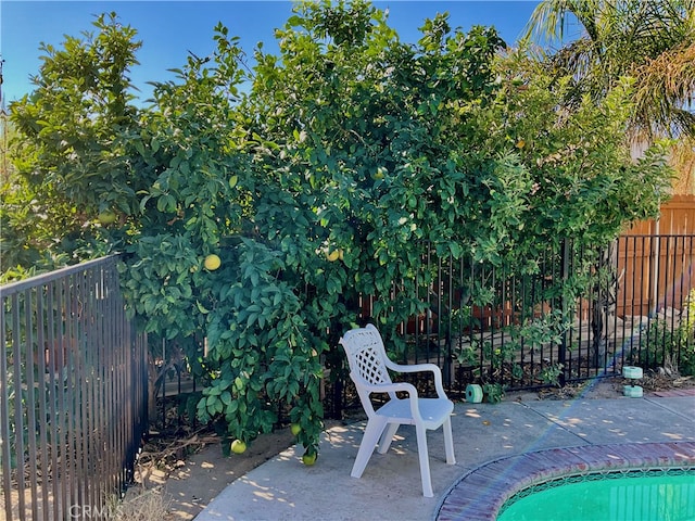 view of patio / terrace featuring a fenced in pool