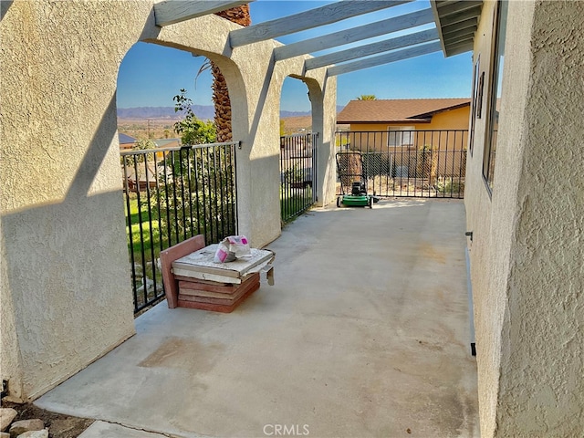 view of patio / terrace featuring a pergola