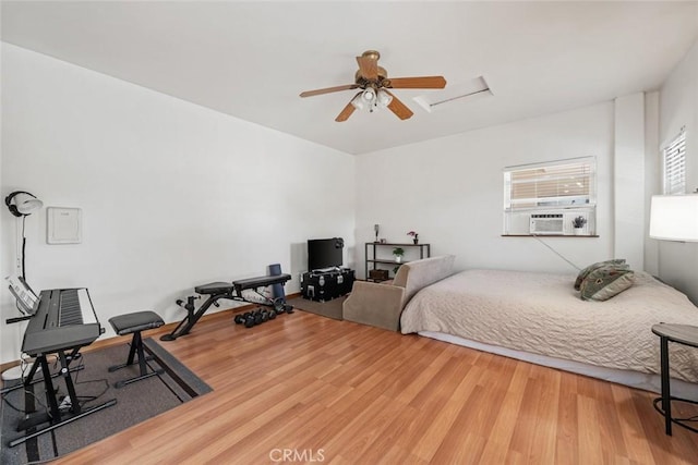 8865 San Gabriel Rd, Atascadero, CA 93422 - bedroom with wood finished floors and a ceiling fan