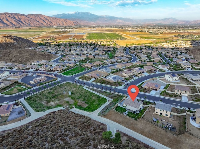 drone / aerial view with a mountain view