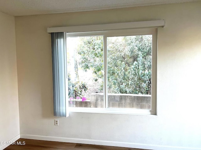 spare room with hardwood / wood-style floors