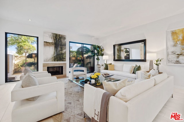 living room with a healthy amount of sunlight