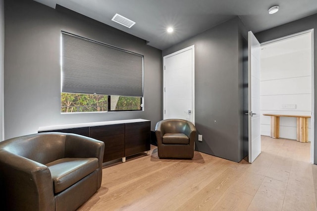 living area featuring light wood-type flooring