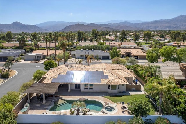 bird's eye view featuring a mountain view