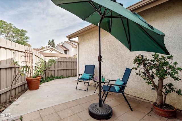 view of patio featuring a fenced backyard