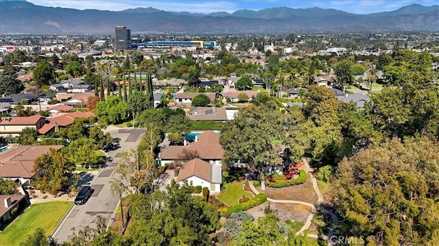 drone / aerial view with a mountain view