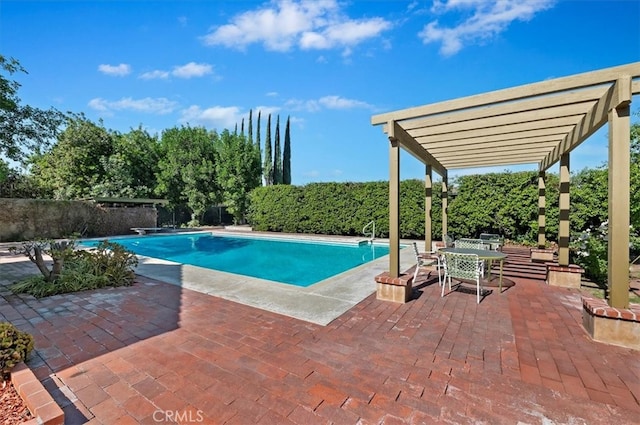 view of swimming pool featuring a patio