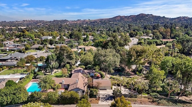 bird's eye view featuring a mountain view