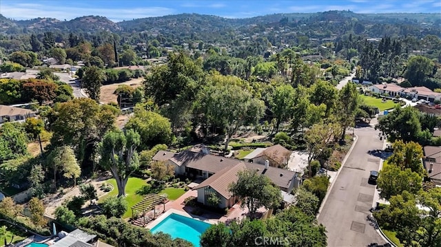 aerial view featuring a mountain view