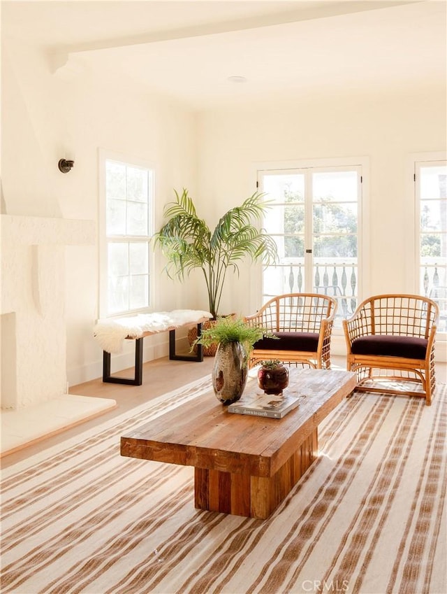 sitting room featuring carpet