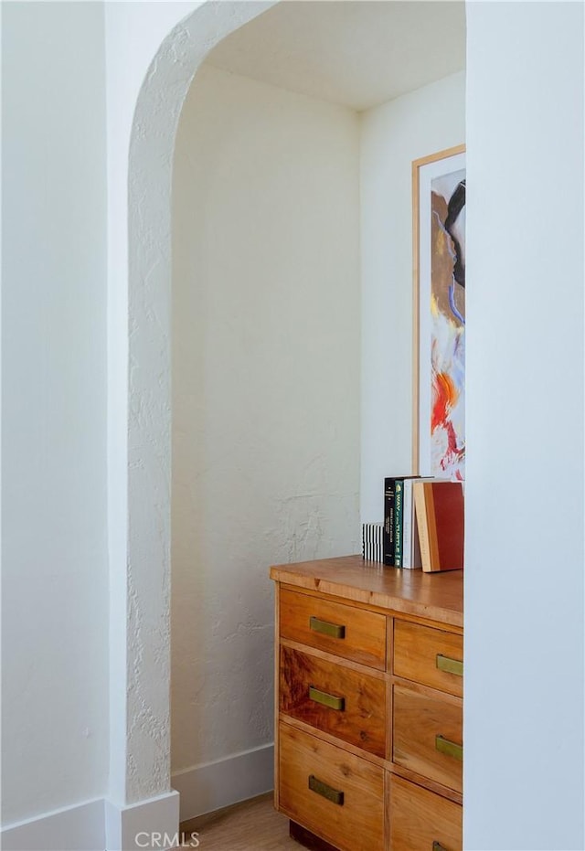 interior space featuring light wood-type flooring