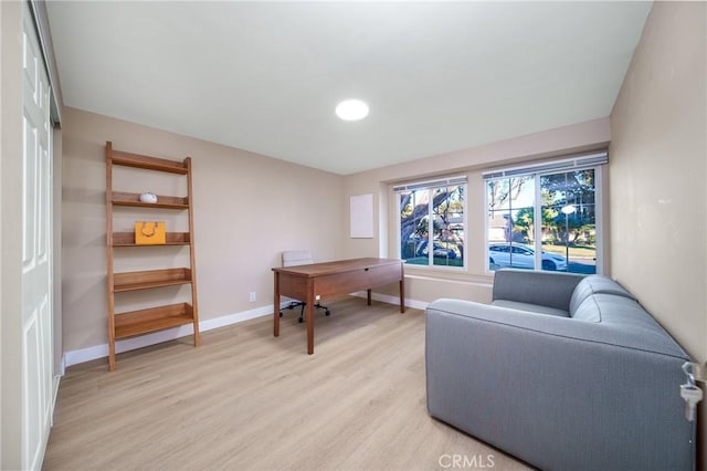 interior space with light hardwood / wood-style floors