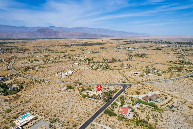 aerial view with a mountain view