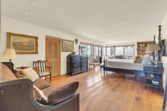 bedroom featuring light wood-type flooring