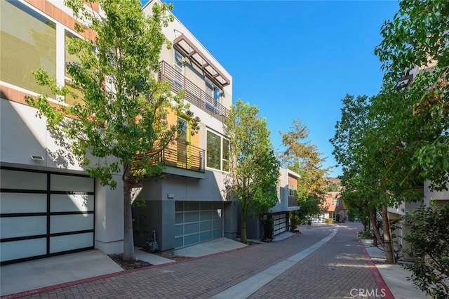 view of property with a garage