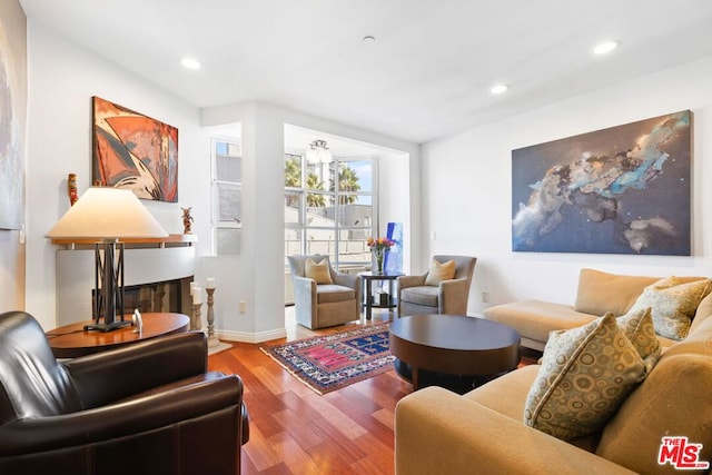 sitting room featuring hardwood / wood-style flooring