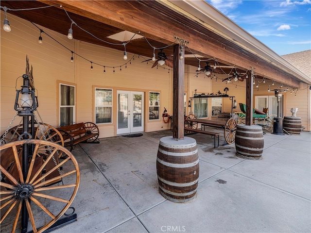 view of patio / terrace featuring french doors