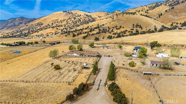 property view of mountains with a rural view