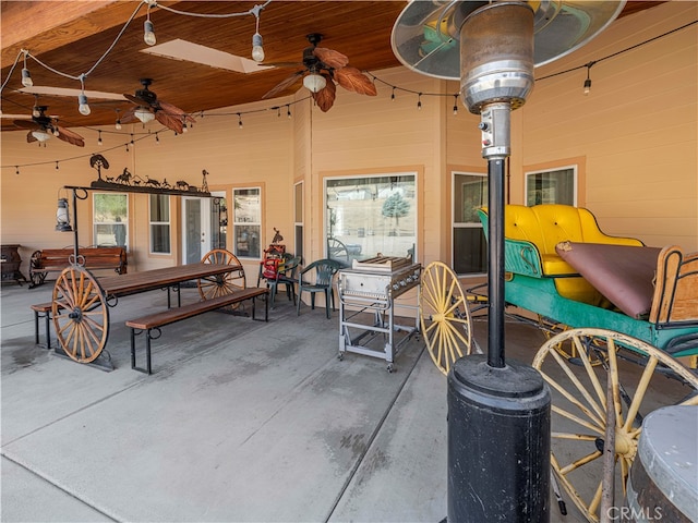 view of patio with ceiling fan