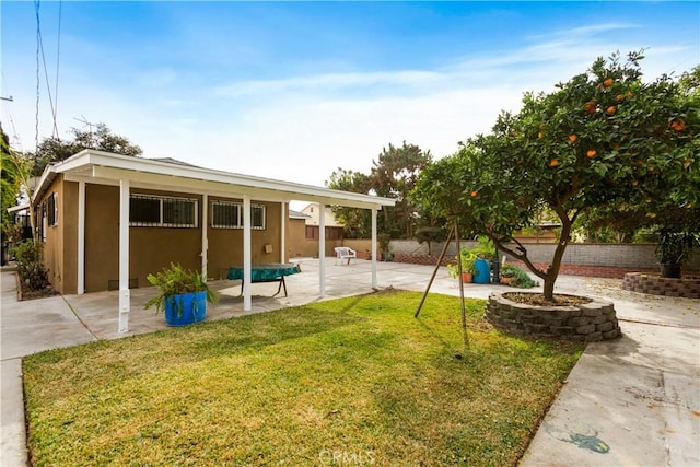 view of yard with a patio area