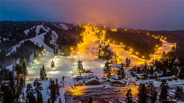 view of snow covered land