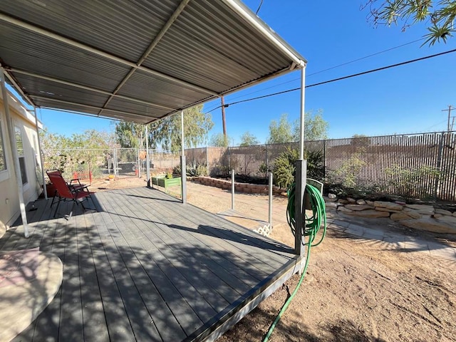 view of patio featuring a wooden deck