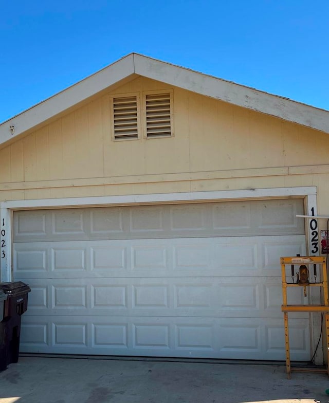 view of garage