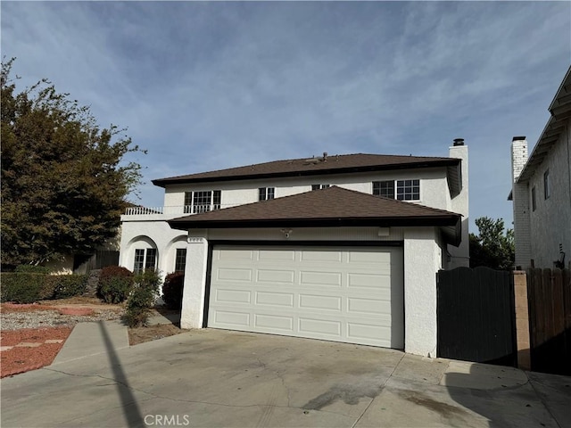 view of front of house with a garage