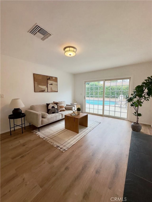 living room featuring hardwood / wood-style flooring