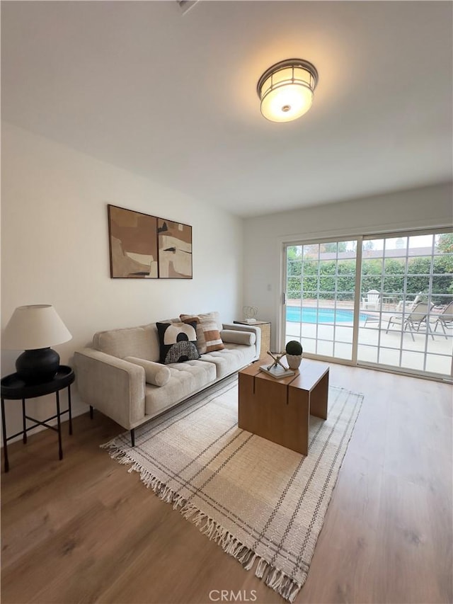 living room featuring hardwood / wood-style floors