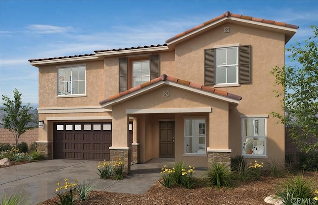 view of front facade with a garage