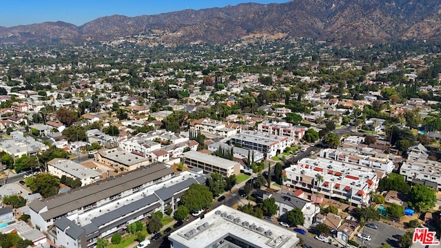 aerial view with a mountain view