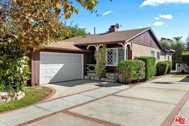 ranch-style home with a garage