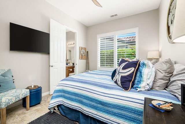 bedroom with ceiling fan