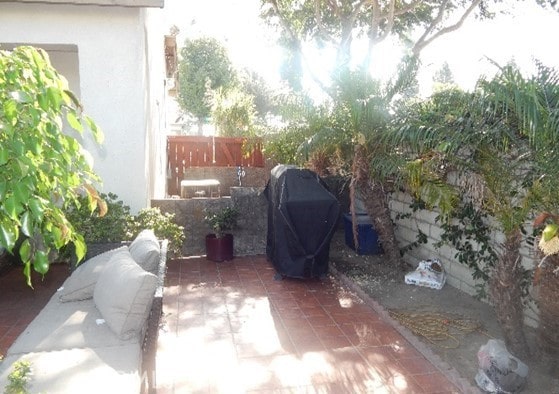 view of patio / terrace featuring a grill