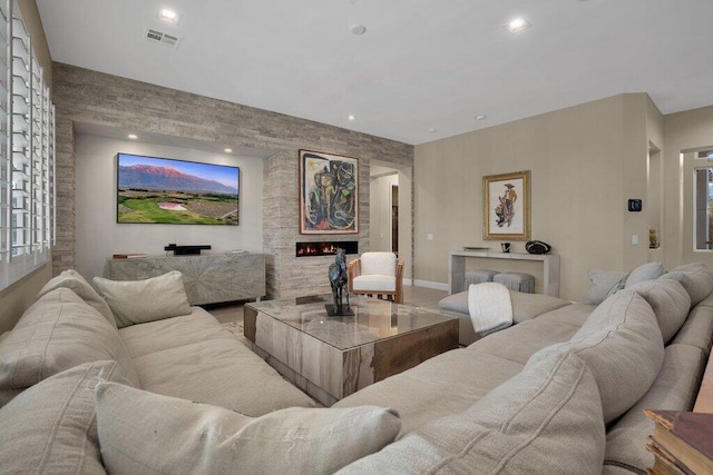 living room featuring light hardwood / wood-style flooring