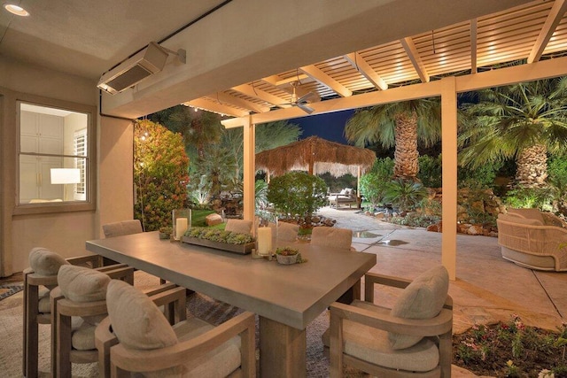 view of patio featuring a pergola