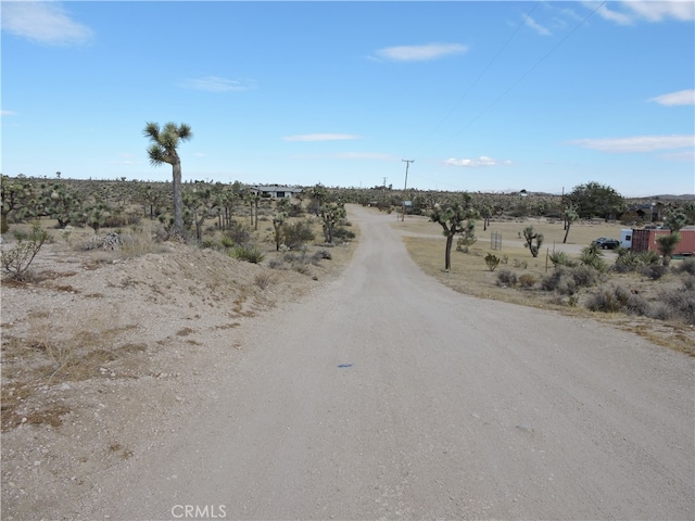 view of road with a rural view