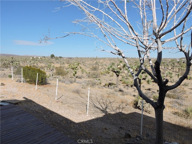 view of yard with a rural view