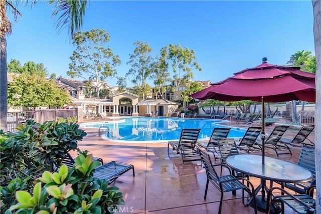 view of pool with a patio