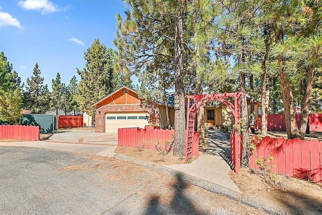 view of front facade with a garage