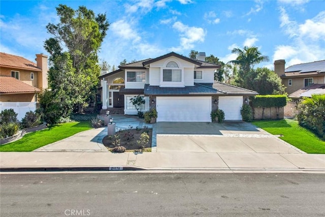 view of front property with a garage