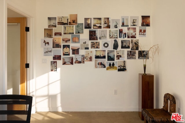 hallway featuring carpet