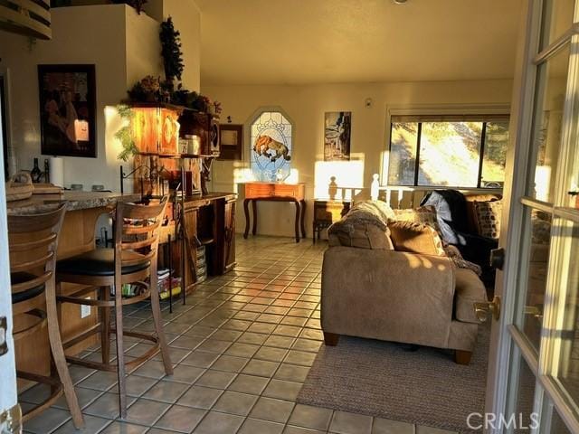 view of tiled living room