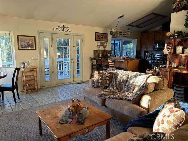 view of tiled living room