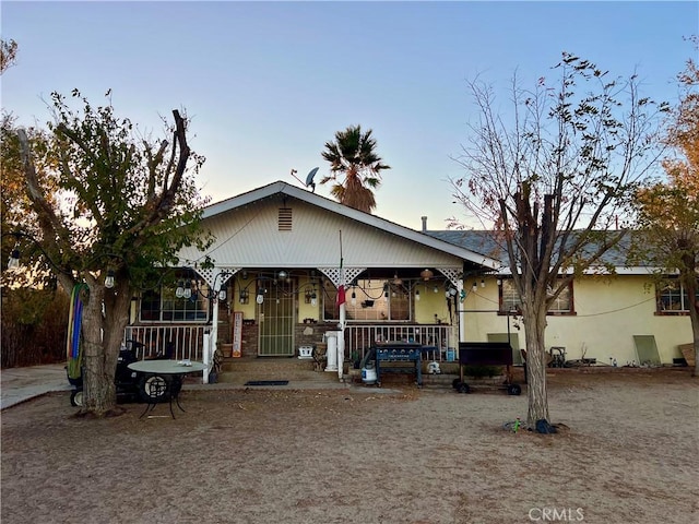 view of front of property with a porch