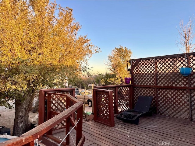 view of deck at dusk