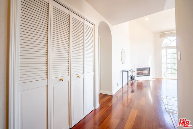 hall featuring hardwood / wood-style flooring