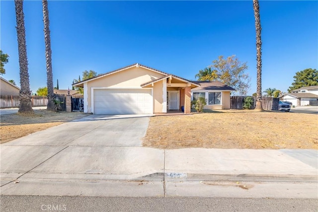 single story home featuring a garage