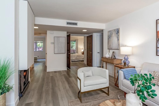 living room featuring hardwood / wood-style flooring